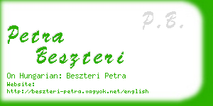 petra beszteri business card